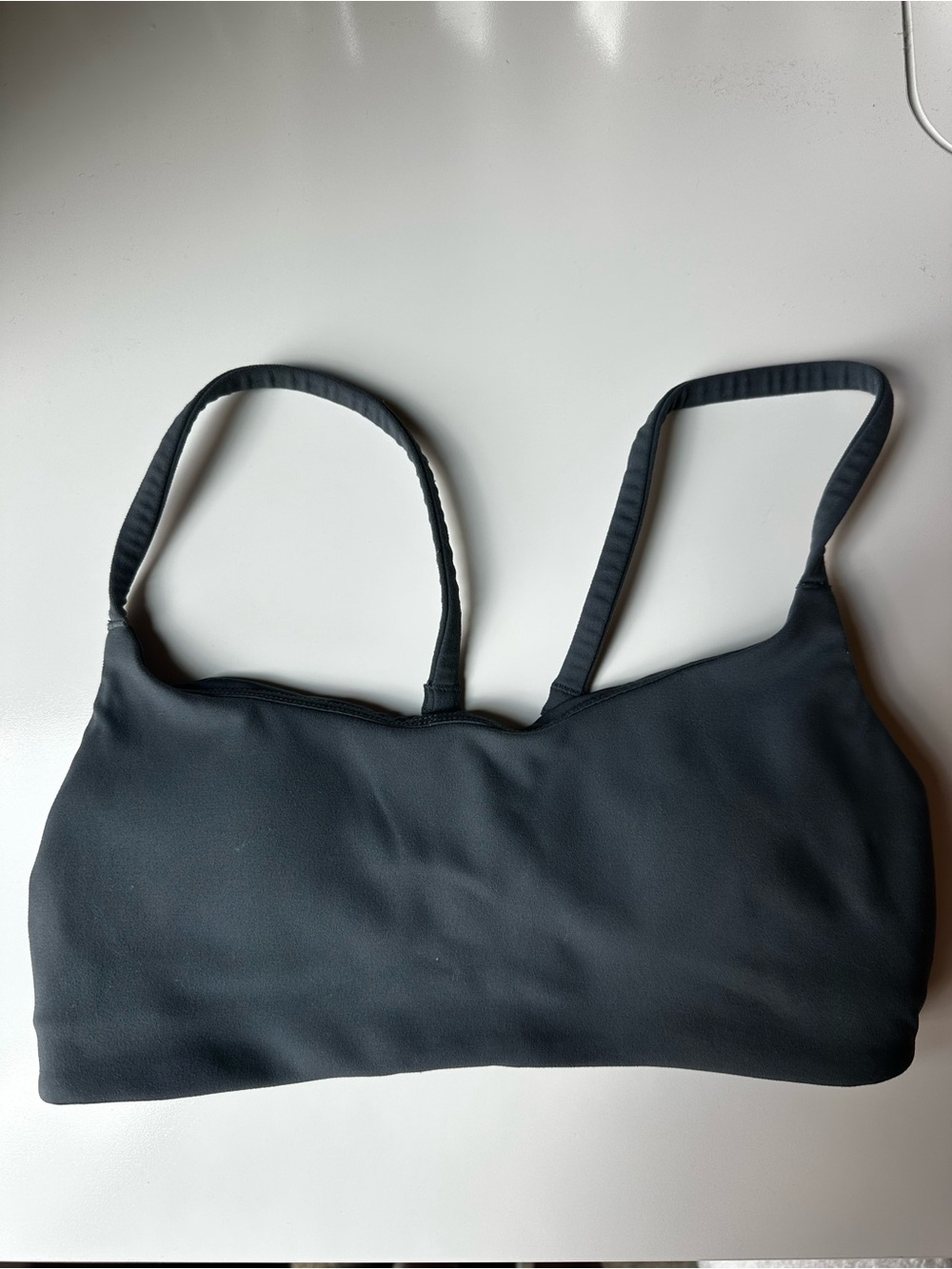 Lululemon Wunder Train Strappy Racer Bra Oil Grey